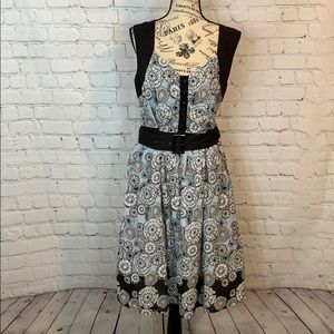 Aventura Black and White Floral Dress